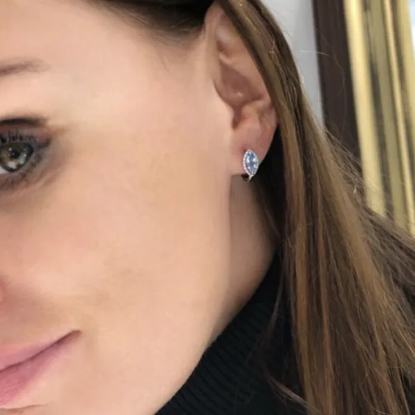 Blink-Blink Elegantné diamantové náušnice s Topásom3354BTG