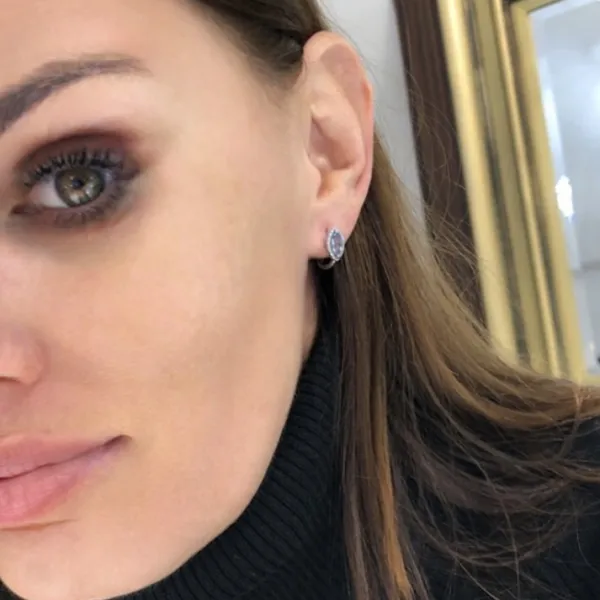 Blink-Blink Elegantné diamantové náušnice s Topásom3354BTG