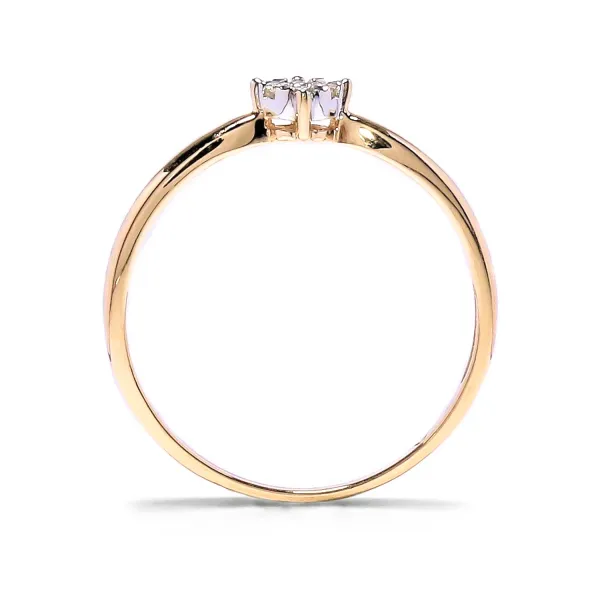 Blink-Blink Jemný zlatý prsteň osadený diamantmi 0.05 ct1434RDG