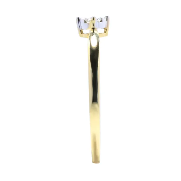 Blink-Blink Jemný zlatý prsteň s osadenými diamantmi 0.06 ct1434ZDG