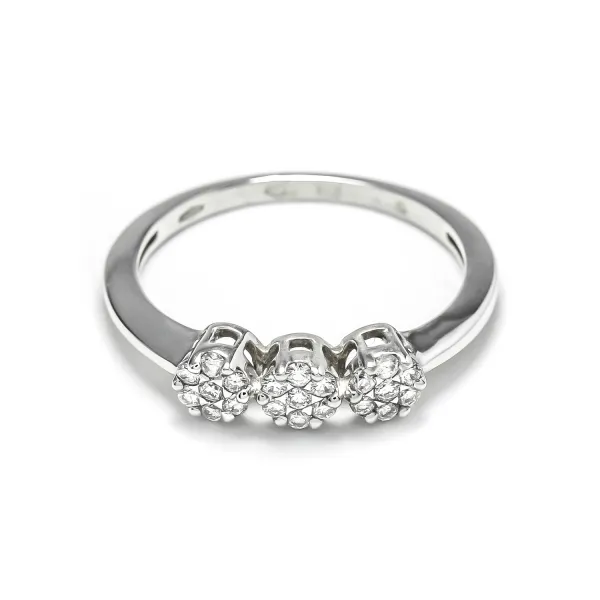Blink-Blink Elegantný diamantový prsteň z bieleho zlata 0.18 ct1464BDG