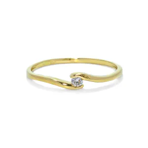 Blink-Blink Jemný zlatý prsteň s diamantom 0.04 ct1332ZDG