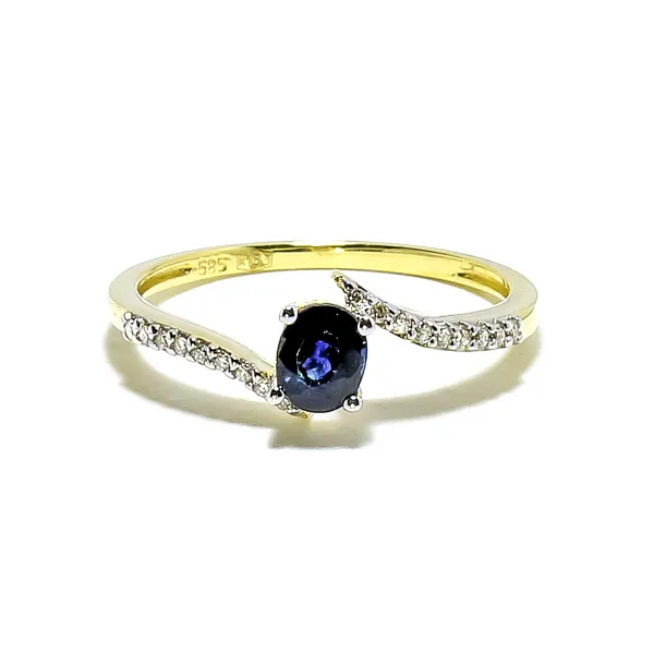 Blink-Blink Elegantný diamantový prsteň so Zafírom2206ZZG