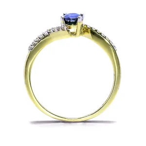 Blink-Blink Elegantný diamantový prsteň so Zafírom2206ZZG
