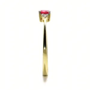 Blink-Blink Jemný prsteň s Rubínom a diamantmi po stranách2224ZRG