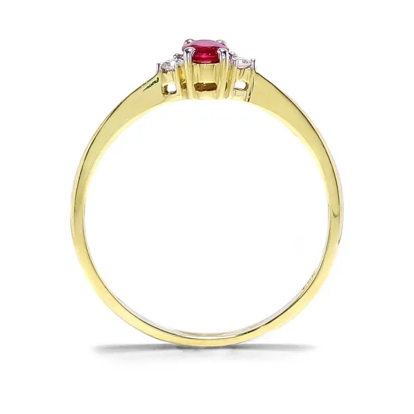 Blink-Blink Jemný prsteň s Rubínom a diamantmi po stranách2224ZRG