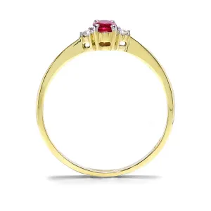 Blink-Blink Jemný prsteň s Rubínom a diamantmi po stranách2224ZRG