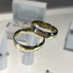 Blink-Blink Dvojfarebné obrúčky bielo-ružové s kameňmi8017-BRL