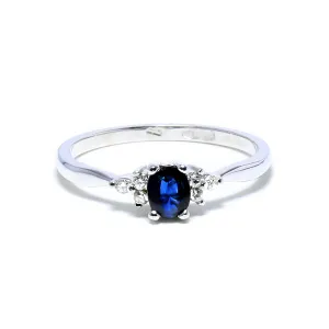 Blink-Blink Elegantný diamantový prsteň s prírodným Zafírom2220BZaG