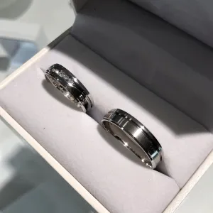 Blink-Blink Biele obrúčky so vzorom a kameňmi8063-BL