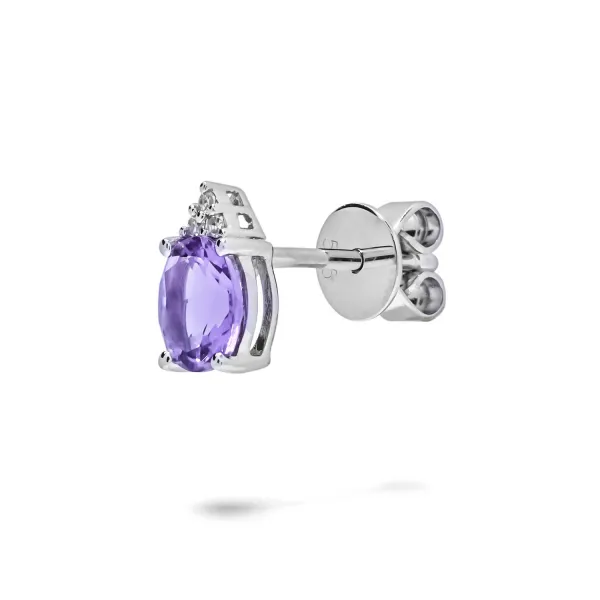 Blink-Blink Napichovacie náušnice s Ametystom a diamantami3161BAm