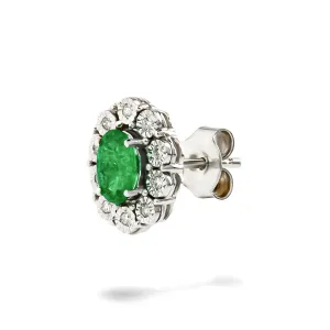 Blink-Blink Napichovacie diamantové náušnice so Smaragdom3178BDSG