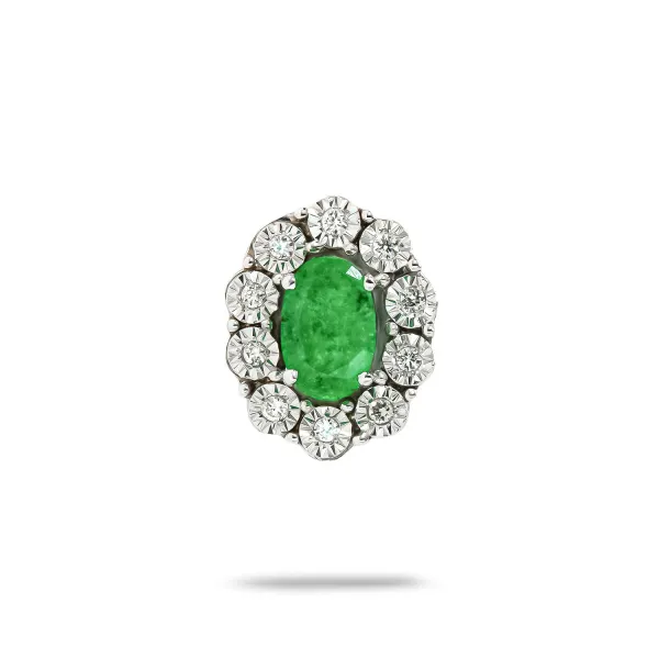 Blink-Blink Napichovacie diamantové náušnice so Smaragdom3178BDSG