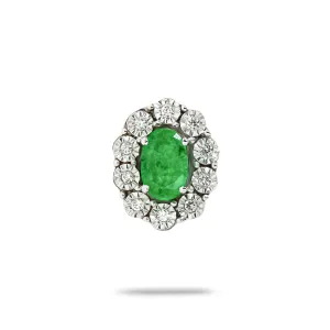 Blink-Blink Napichovacie diamantové náušnice so Smaragdom3178BDSG