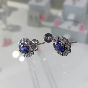 Blink-Blink Napichovacie diamantové náušnice s Tanzanitom3178BDTaG