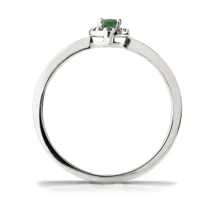 Blink-Blink Diamantový prsteň z bieleho zlata so Smaragdom2258BDSG
