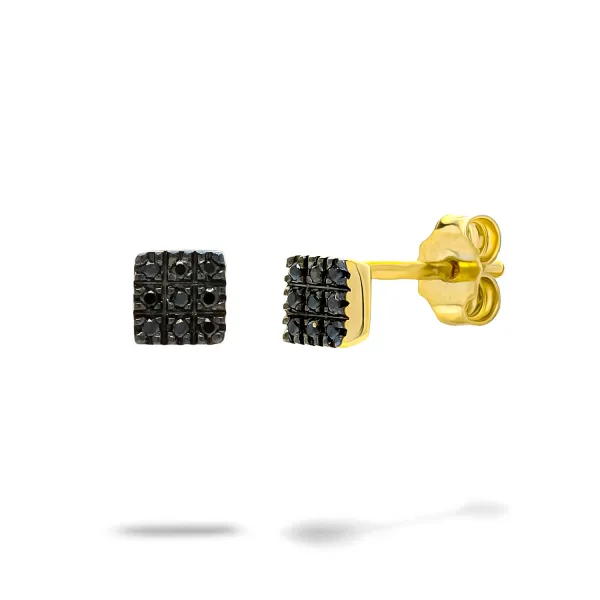 Blink-Blink Napichovacie náušnice s čiernymi diamantami 0.06 ct3076ZCdG