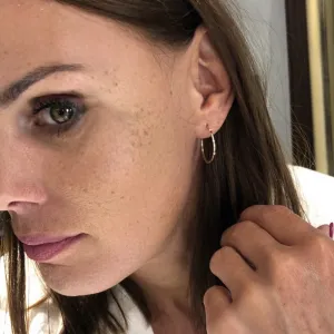 Blink-Blink Kruhové náušnice s diamantami z bieleho zlata 0.06 ct3202BDG