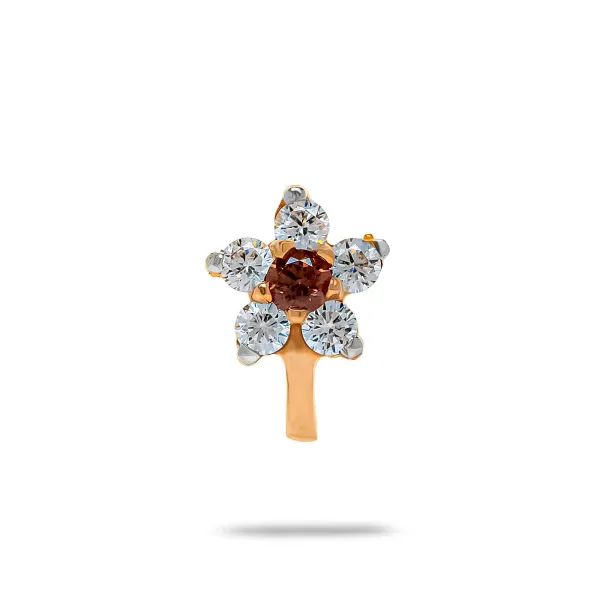 Blink-Blink Diamantové náušnice v tvare kvietku so Záhnedou 0.59 ct3254RDZG