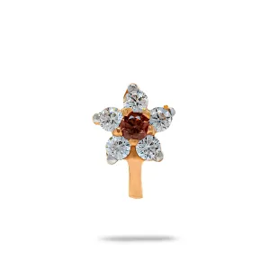 Blink-Blink Diamantové náušnice v tvare kvietku so Záhnedou 0.59 ct3254RDZG