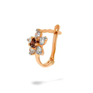Blink-Blink Diamantové náušnice v tvare kvietku so Záhnedou 0.59 ct3254RDZG