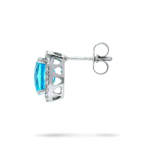 Blink-Blink Diamantové náušnice z bieleho zlata s Topásom3160BToG