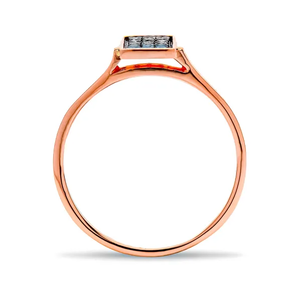 Blink-Blink Prsteň z ružového zlata s čiernymi diamantami 0.17 ct1477RCDG