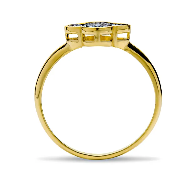 Blink-Blink Zlatý prsteň s čiernymi diamantami 0.21 ct1478ZCDG