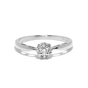 Blink-Blink Elegantný diamantový prsteň  z bieleho zlata 0.17 ct1440BDG