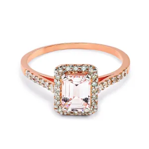 Blink-Blink Luxusný prsteň s diamantami a veľkým Morganitom2291RMoG