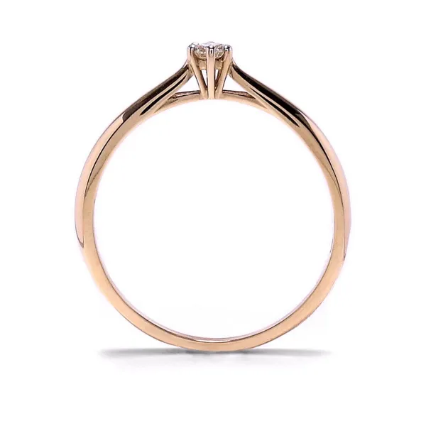 Blink-Blink Jemný prsteň s diamantom z ružového zlata 0.08 ct1008RDG