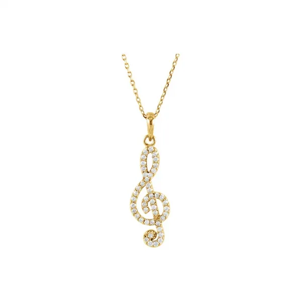 Blink-Blink Náhrdelník s príveskom HUSĽOVÝ KĽÚČ z bieleho zlata 0.25 ct5164BDZS
