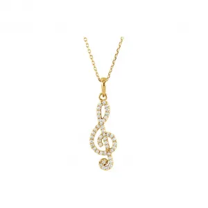 Blink-Blink Náhrdelník s príveskom HUSĽOVÝ KĽÚČ z bieleho zlata 0.25 ct5164BDZS