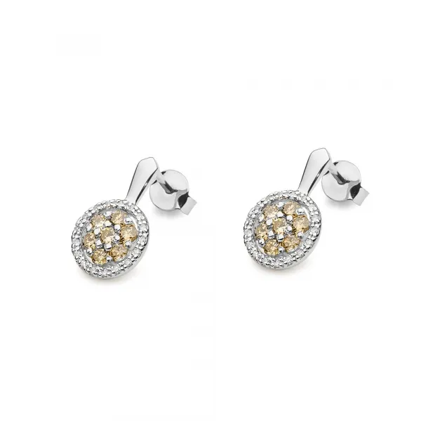 Blink-Blink Luxusné náušnice so Champagne diamantami 0.87 ct3133ZchDB