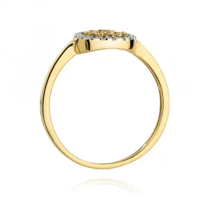 Blink-Blink Luxusný prsteň zo zlata s diamantami Champagne 0.44 ct1681ZchDB