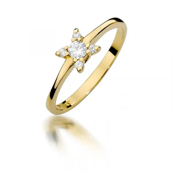 Blink-Blink Diamantový prsteň HVIEZDA v bielom zlate 0.19 ct1698BDB