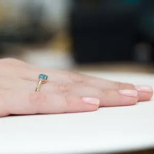 Blink-Blink Diamantový prsteň z bieleho zlata s Topásom2302BToB
