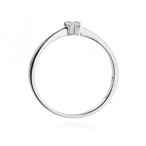 Blink-Blink Prsteň z bieleho zlata s diamantom SRDCE 0.10 ct1190BDB