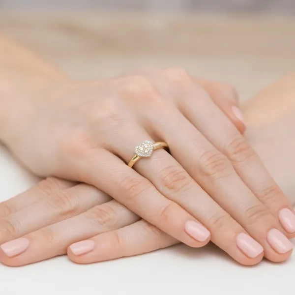 Blink-Blink Prsteň zo žltého zlata s diamantami Champagne 0.25 ct1680ZchDB
