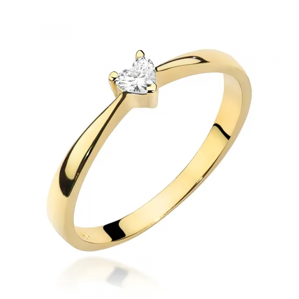 Blink-Blink Prsteň z bieleho zlata s diamantom SRDCE 0.10 ct1190BDB