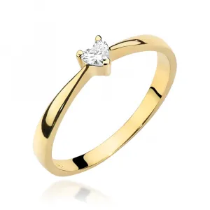 Blink-Blink Prsteň z bieleho zlata s diamantom SRDCE 0.10 ct1190BDB