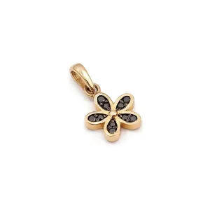 Blink-Blink Napichovacie náušnice kvietok s čiernymi diamantami 0.15 ct3103ZcDG