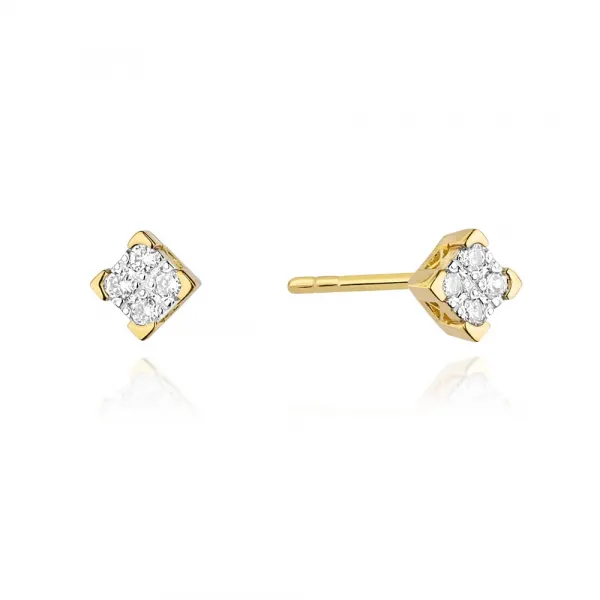 Blink-Blink Napichovacie náušnice KOCKA s diamantami 0.16 ct3125ZDB