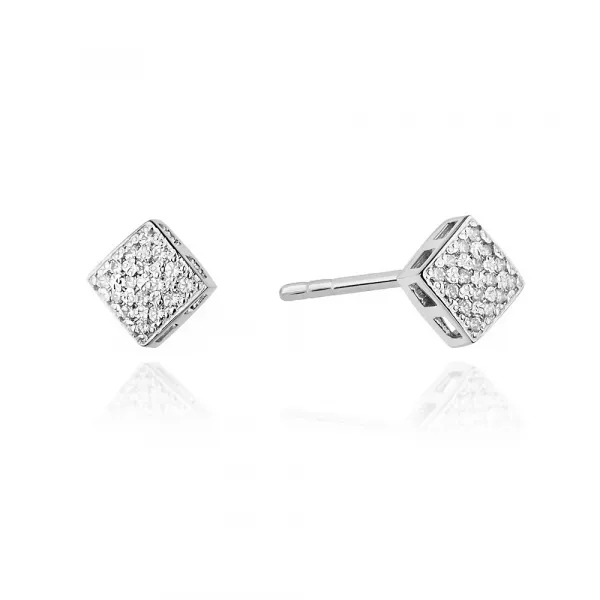 Blink-Blink Napichovacie náušnice KOCKA s diamantami 0.16 ct3124ZDB