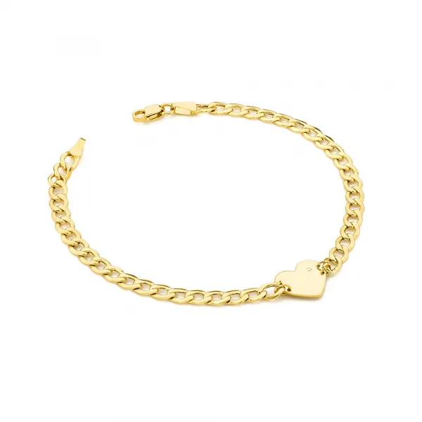 Blink-Blink Retiazkový náramok biele zlato so srdiečkom a diamantom 0.005 ct6156BDB
