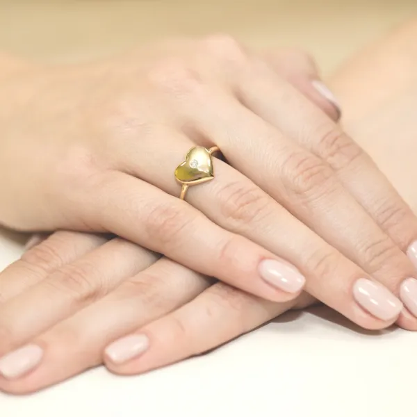 Blink-Blink Zlatý prsteň SRDCE s diamantom 0.03 ct1344ZDB