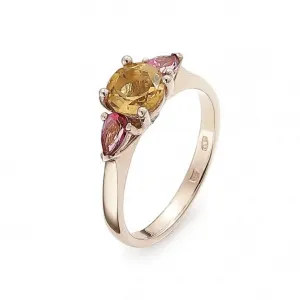 Blink-Blink Zlatý prsteň s Citrínom, Topásmi a Diamantami2299ZCiToDG