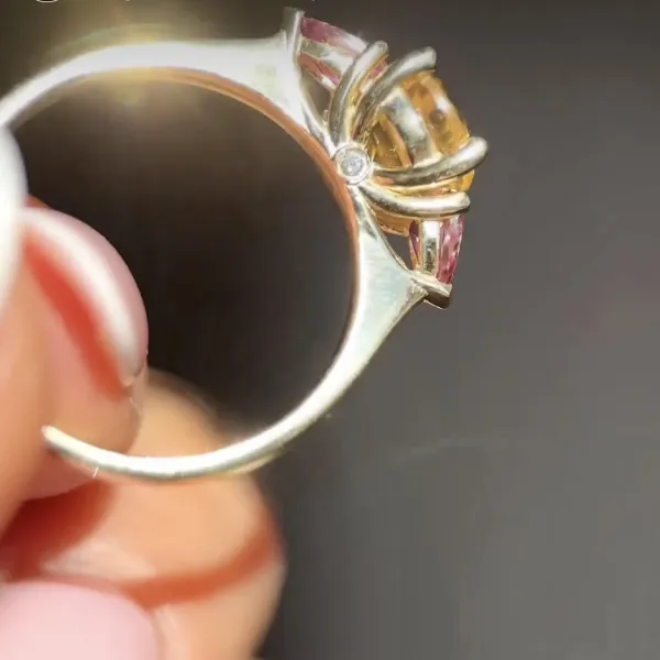 Blink-Blink Zlatý prsteň s Citrínom, Topásmi a Diamantami2299ZCiToDG