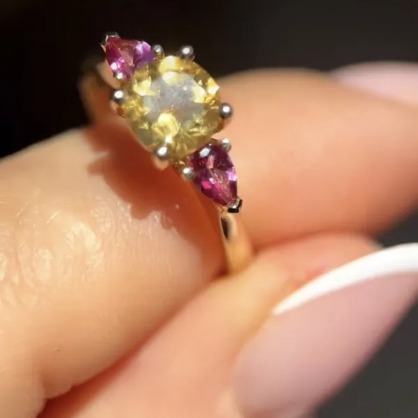 Blink-Blink Zlatý prsteň s Citrínom, Topásmi a Diamantami2299ZCiToDG