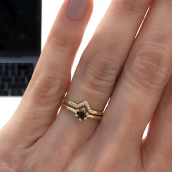 Blink-Blink Prsteň z bieleho zlata s čiernym diamantom 0.30 ct1682BDB